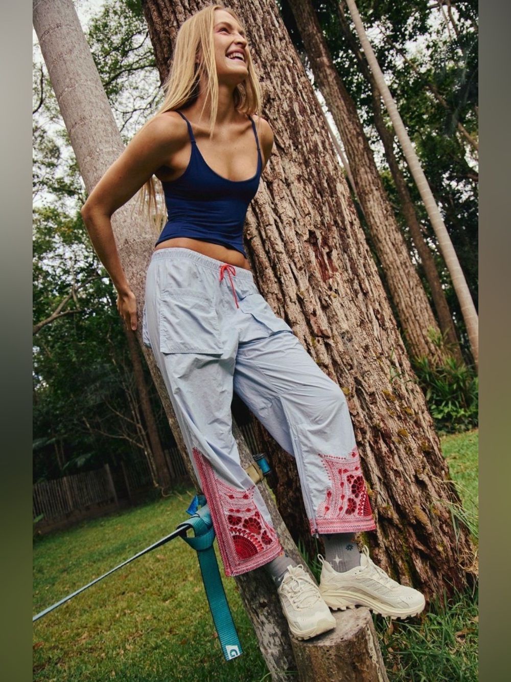 FP MOVEMENT by FREE PEOPLE Fly By Night Embroidered Pants/TRACK PANTS